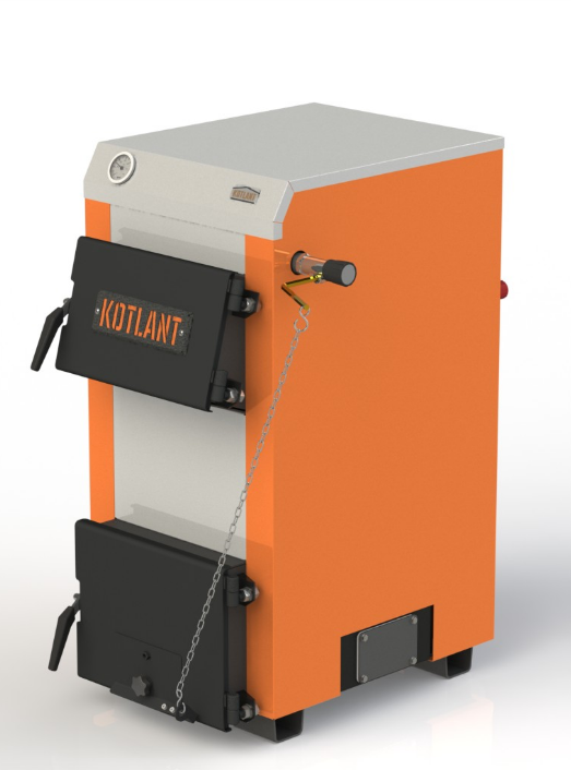 Твердопаливний котел з похилою завантаженням Kotlant КН-18 кВт з механічним регулятором тяги