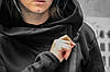 Тепла чорна жіноча мантія фліс унісекс, кардиган, кофта, накидка, фото 3
