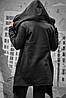 Тепла чорна жіноча мантія фліс унісекс, кардиган, кофта, накидка, фото 6
