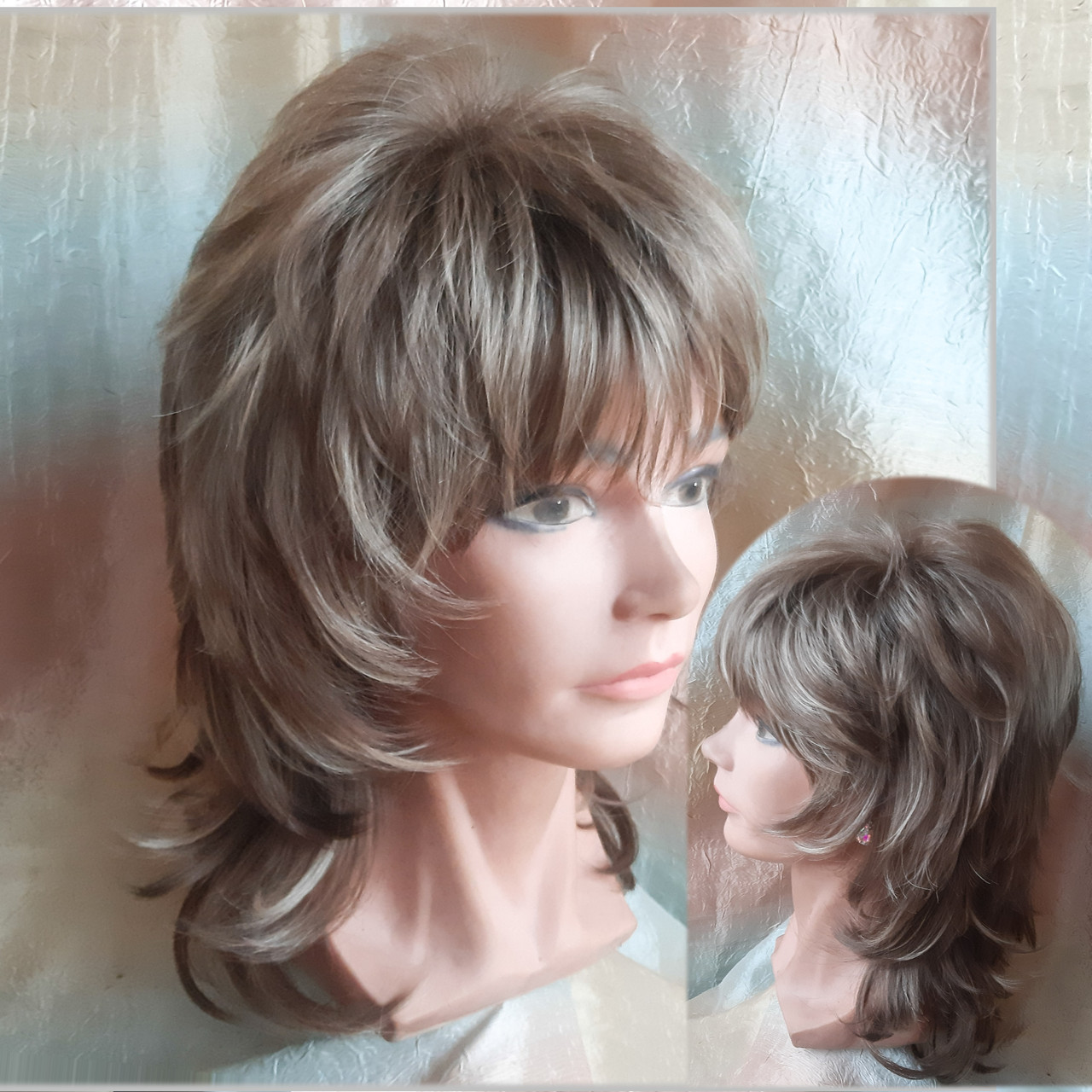 Перука каскад подовжений з канекалона пісочно-русявий мікс Е-3460 -15Н613, фото 1