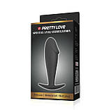 Анальний затор Pretty Love Anal Butt Plug Penis Shaped Black, фото 6