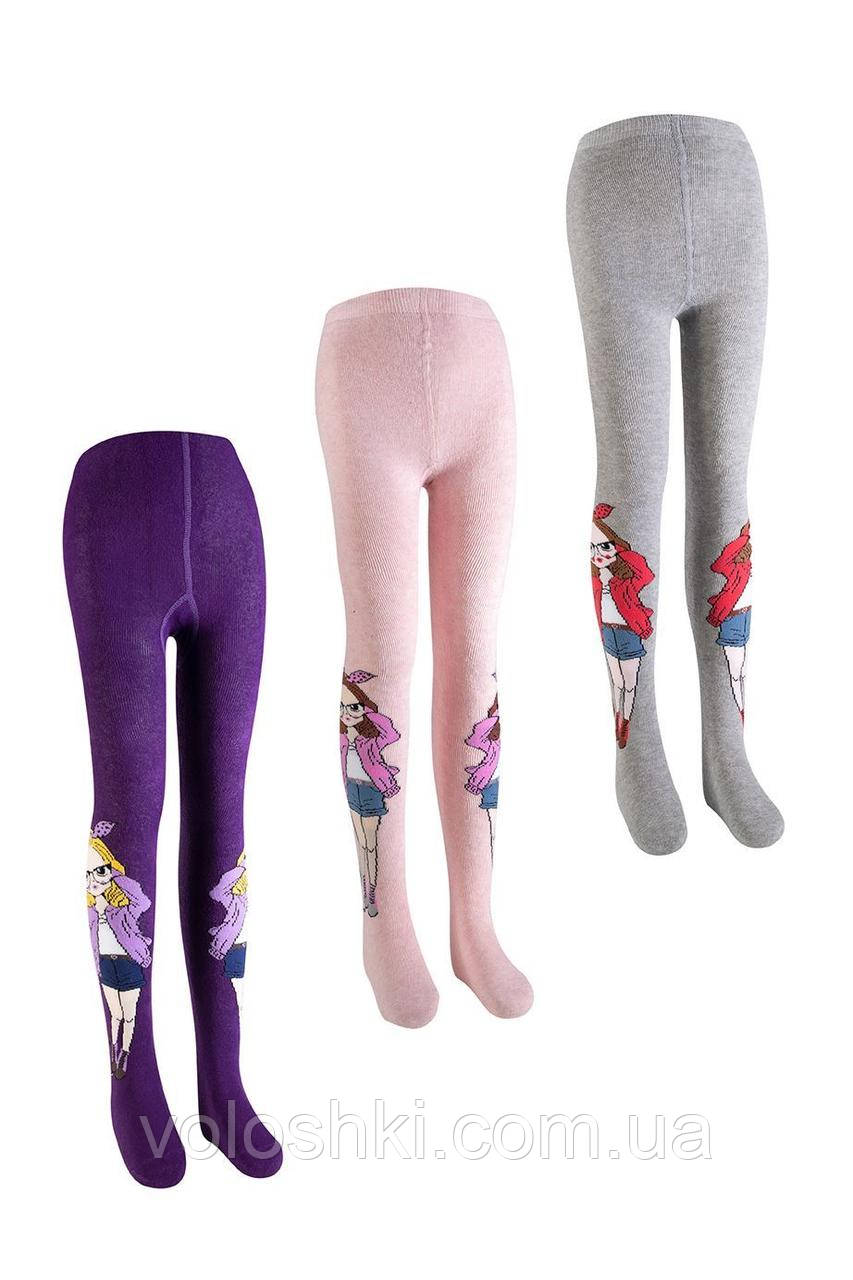 Колготи для дівчинки махрові, з малюнком Дівчинка, Bross, фото 1