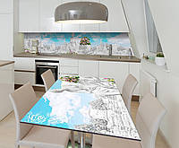 Наклейка 3Д виниловая на стол Zatarga «Мраморный город» 600х1200 мм для домов, квартир, столов,