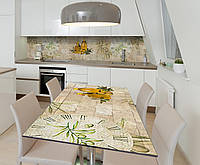 Наклейка 3Д виниловая на стол Zatarga «Оливки Масло» 600х1200 мм для домов, квартир, столов, кофейн,