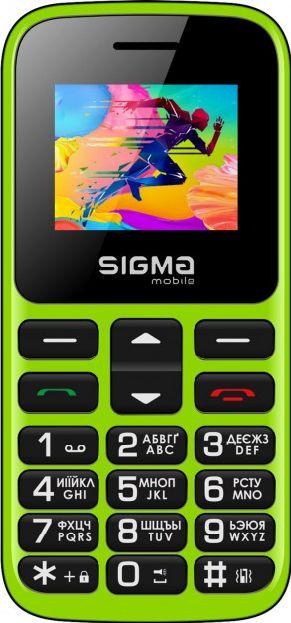 Телефон кнопковий для бабусі на 2 сім карти з ліхтариком Sigma Comfort 50 HIT 2020 зелений