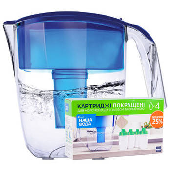 Фільтр-глечик Наша Вода MAXIMA + 4 поліпшених картриджів