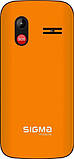 Телефон кнопковий для бабусі на 2 сім карти з ліхтариком Sigma Comfort 50 HIT 2020 помаранчевий, фото 2