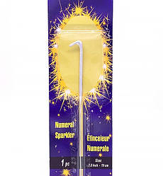 Бенгальські свічки - цифри торт "1", висота - 16.5 см, колір - срібло