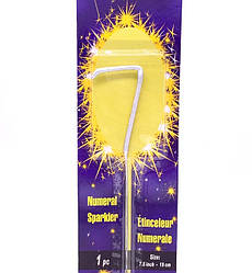 Бенгальські свічки - цифри торт "7", висота - 16.5 см, колір - срібло