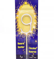 Бенгальські свічки - цифри торт "9", висота - 16.5 см, колір - срібло