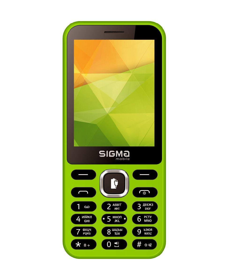 Телефон з потужною батареєю з великим екраном кнопковий Sigma Power зелений