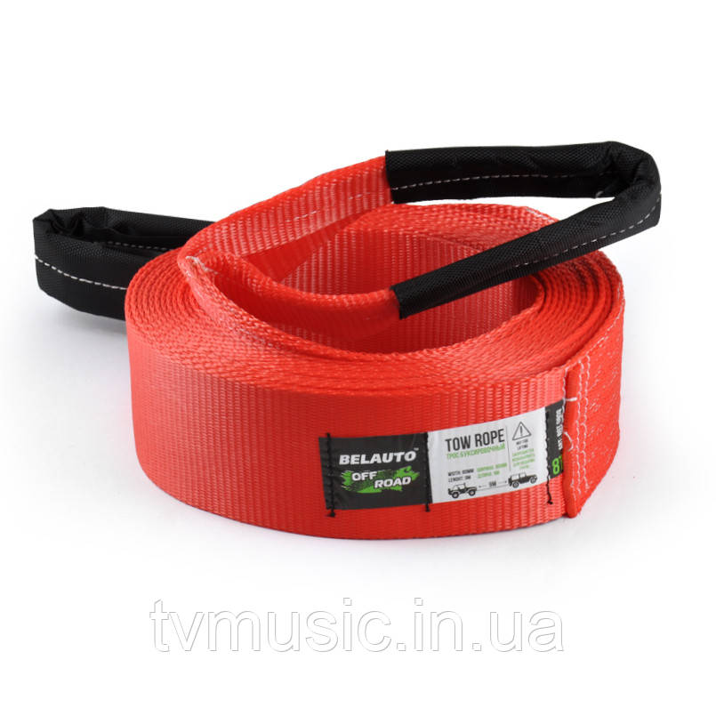Трос буксирувальний БЕЛАВТО Off Road 8 тонн / 9 метрів, фото 1
