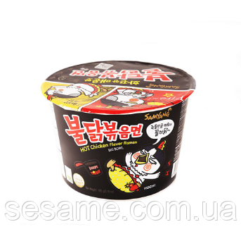 Корейська локшина в стаканчику дуже гостра Samyang  Buldak  Hot Chicken Ramen Big Bowl 105г