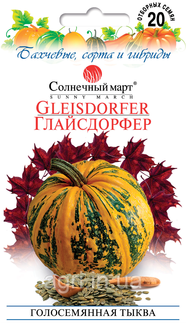 Гарбуз Глайсдорфер, 20шт. (голонасінний)