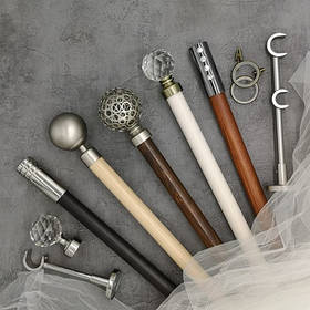 Карнизи для штор дерево-метал