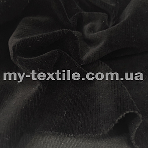 Велюр бавовняний рубчик ширина 180 см Чорний