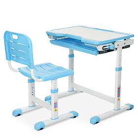 Парта учнівська дитяча Bambi M 3230(2)-4 Синій | Комплект зростаюча парта і стілець