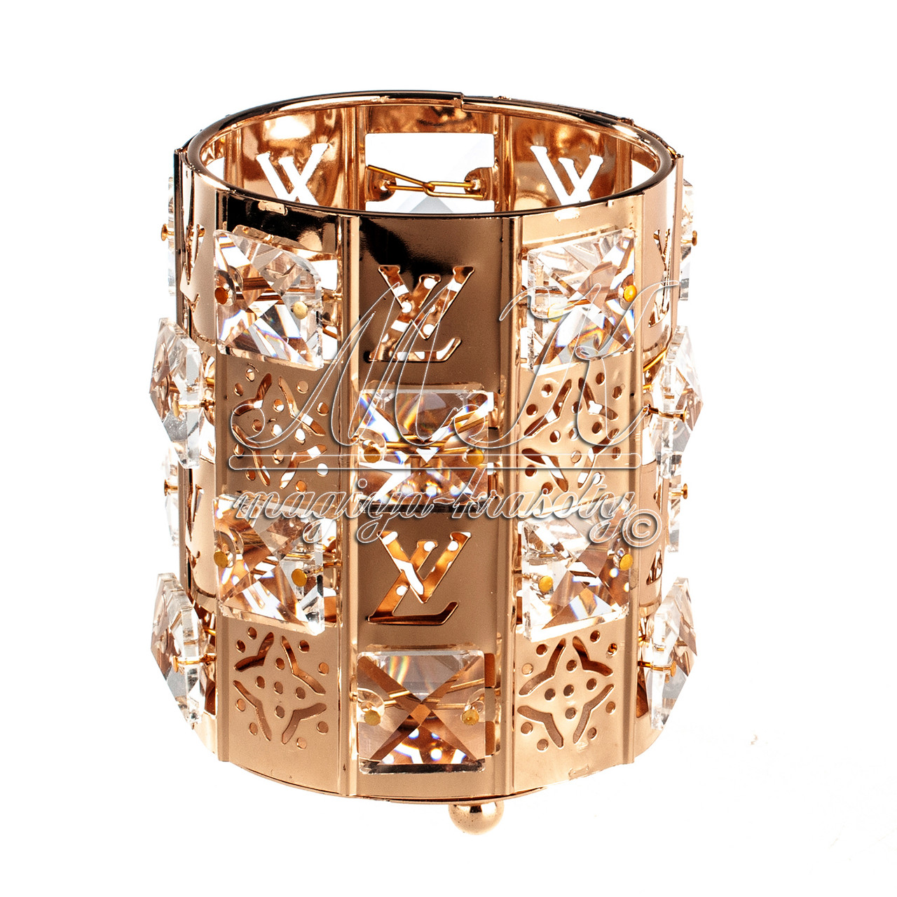 Склянка-підставка зі стразами Луї Вітон (золото)