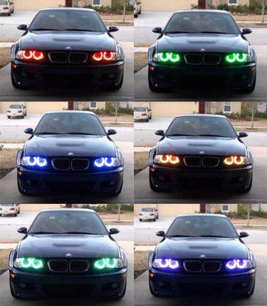 Ангельські очі (кільця підсвітки) LED Cotton RGB для BMW E46, фото 2