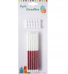 Свічки на день народження "Velvet rose gold", 12 шт., висота 13 см