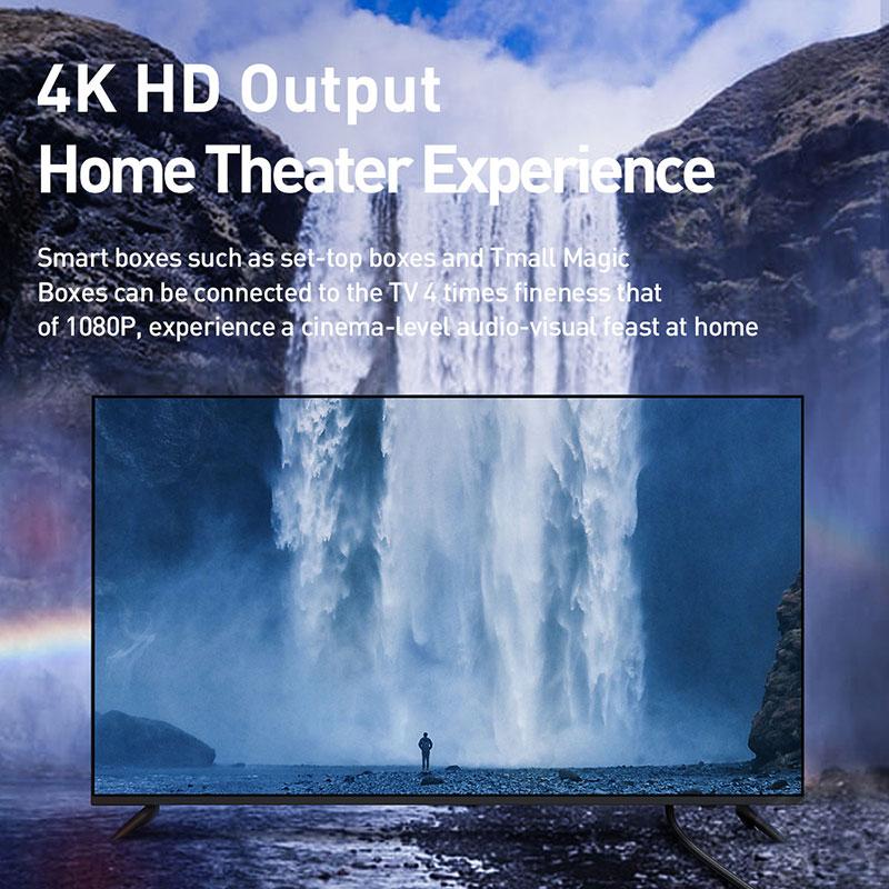 Кабель HDMI-HDMI 2 метра 4K BASEUS 4KHDMI Male To 4KHDMI Male Enjoyment Series |2M, HDMI 2.0, 4K| - фото 4 - id-p1271901365