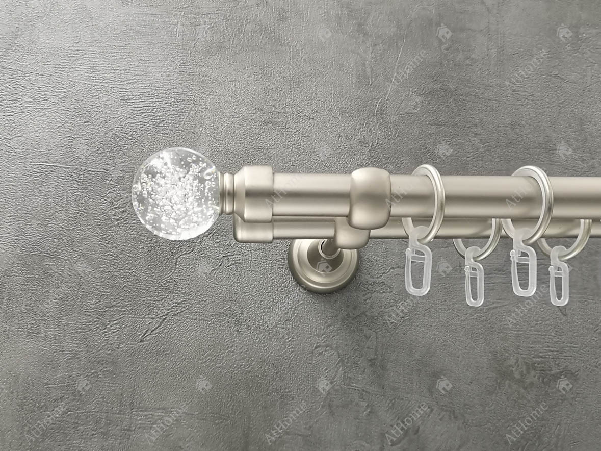 Карниз Quadrum Сепія 300 см подвійний Сатин відкритий 19/19 мм гладка (кільця з гачками), фото 1