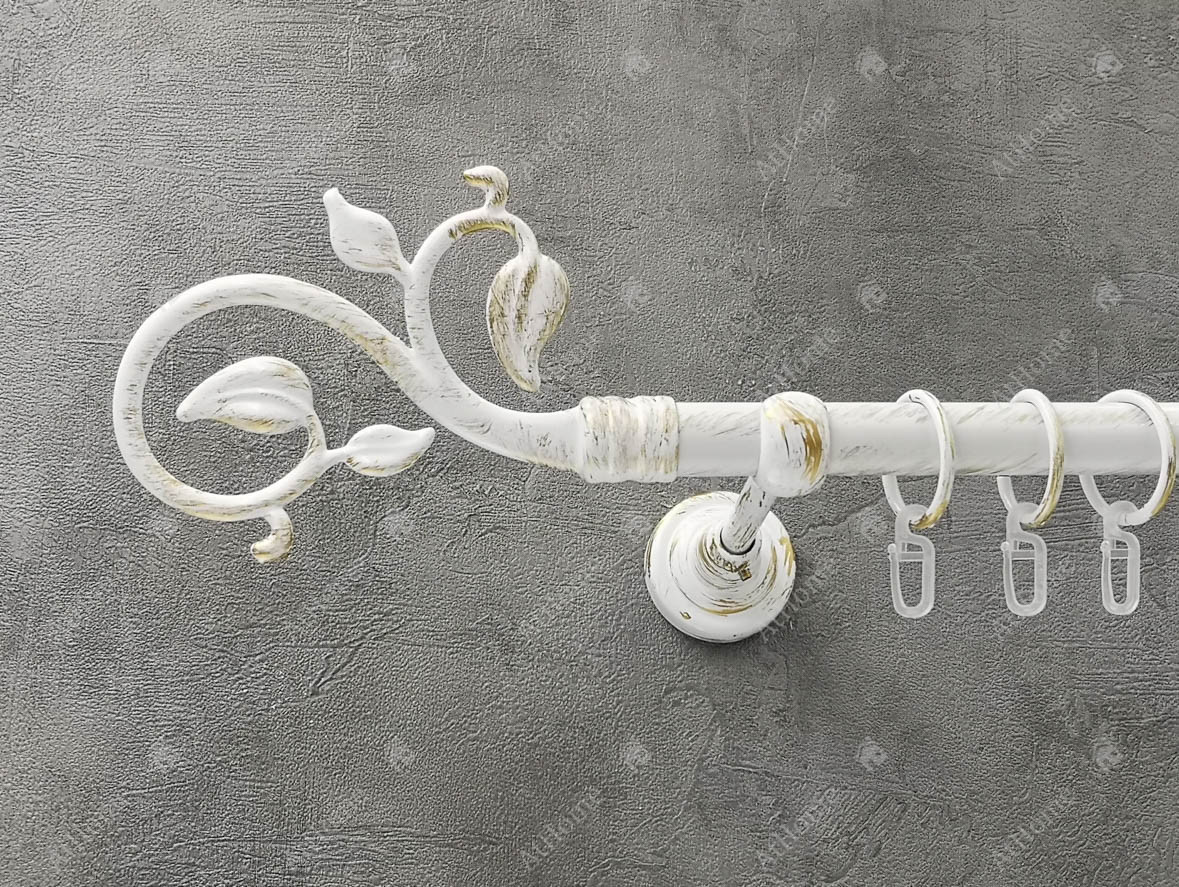 Карниз Quadrum Лілія 300 см одинарний Біле золото відкритий 19 мм гладка (кільця з гачками), фото 1