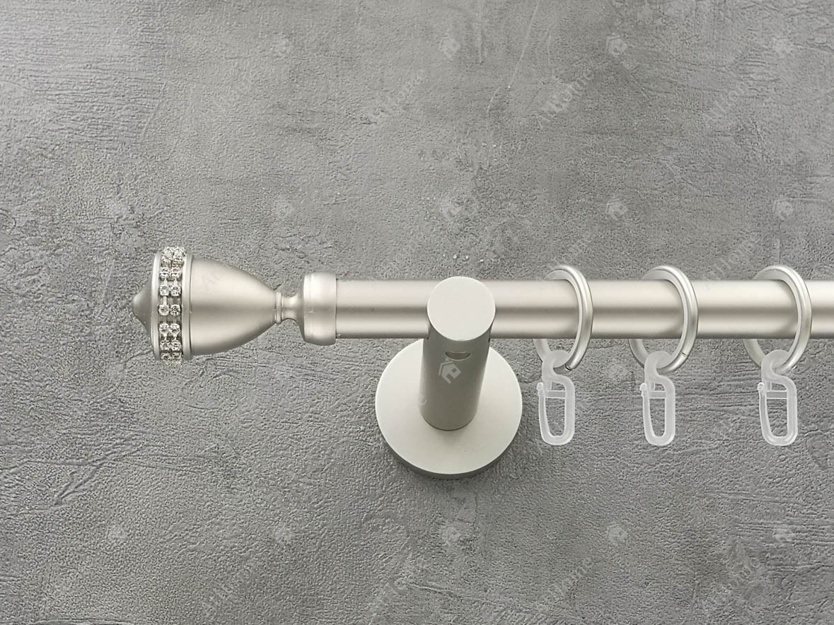 Карниз Quadrum Етернія 240 см одинарний Сатин універсальний 19 мм гладка (кільця з гачками), фото 1