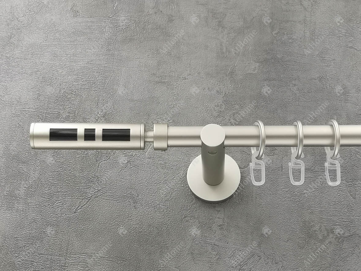 Карниз Quadrum Кларіон 240 см одинарний Сатин універсальний 19 мм гладка (кільця з гачками), фото 1