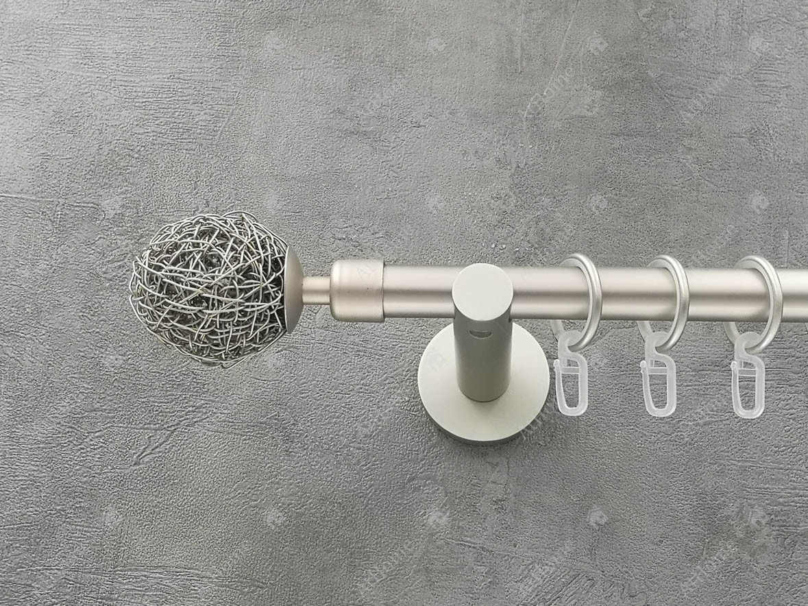 Карниз Quadrum лофт 240 см одинарний Сатин універсальний 19 мм гладка (кільця з гачками), фото 1