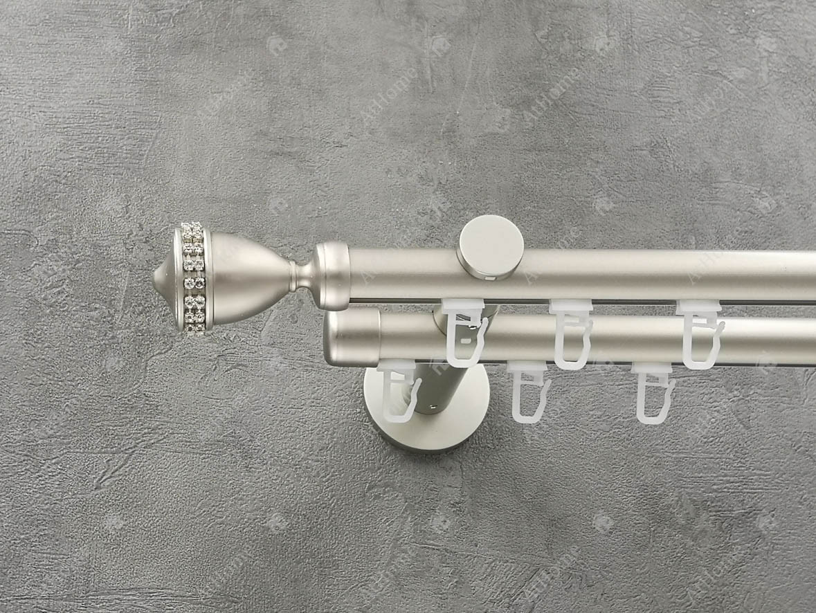 Карниз Quadrum Етернія 240 см подвійний Сатин універсальний 19/19 мм імпресійна, фото 1