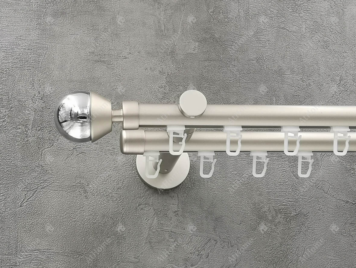 Карниз Quadrum Мельба 160 см подвійний Сатин універсальний 19/19 мм імпресійна, фото 1