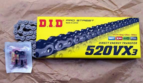 Мото цепь  DID520VX3 108 звена стальная  для мотоцикла DID520VX3  - 108ZB