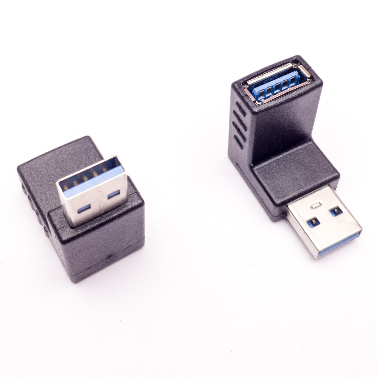3/3 Перехідник штекер USB A - гніздо USB A, кутовий, v.3.0