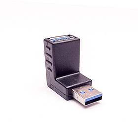Перехідник штекер USB A — гніздо USB A, кутовий, v.3.0 (Type2)