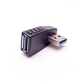 Перехідник штекер USB A — гніздо USB A, кутовий, v.3.0 (Type 1R)