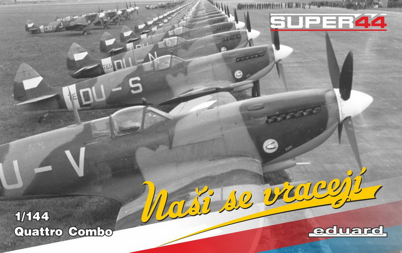 Пластикова модель 1/144 Eduard 4432 Британський винищувач Spitfire Naši se vracejí QUATTRO COMBO Spitfire, фото 1