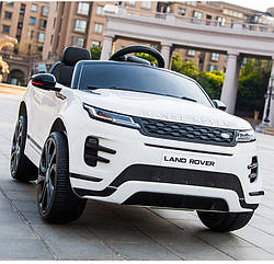 Дитячий електромобіль Джип Land Rover Evoque, колеса EVA, шкіряне сидіння, M 4418 EBLR-1 білий