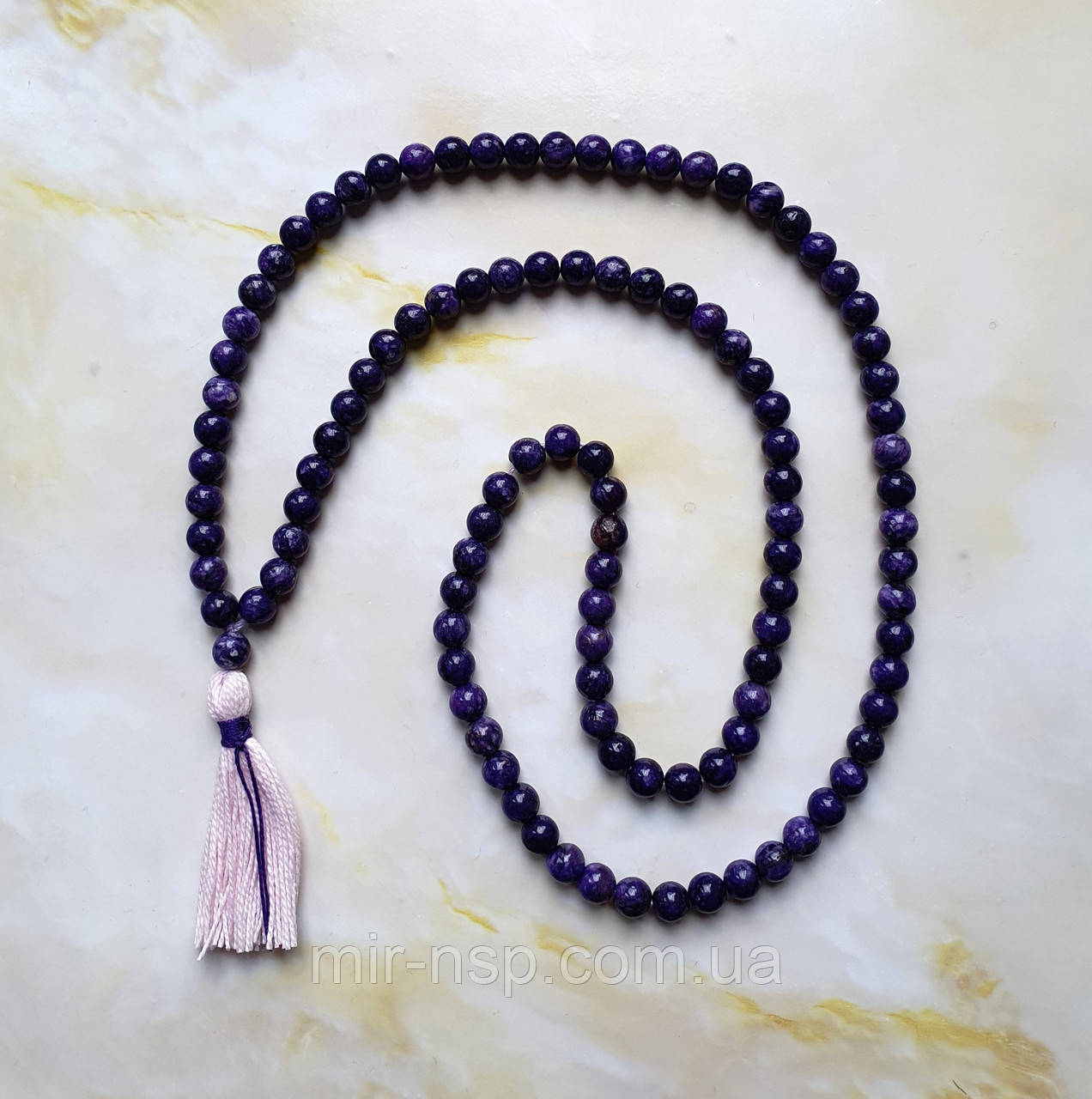 Мала Четки 108 Бусин Из 100% Натурального Чароита 6 Мм — Купить ...