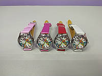 Часы детские наручные для девочки с рисунком пони малиновый