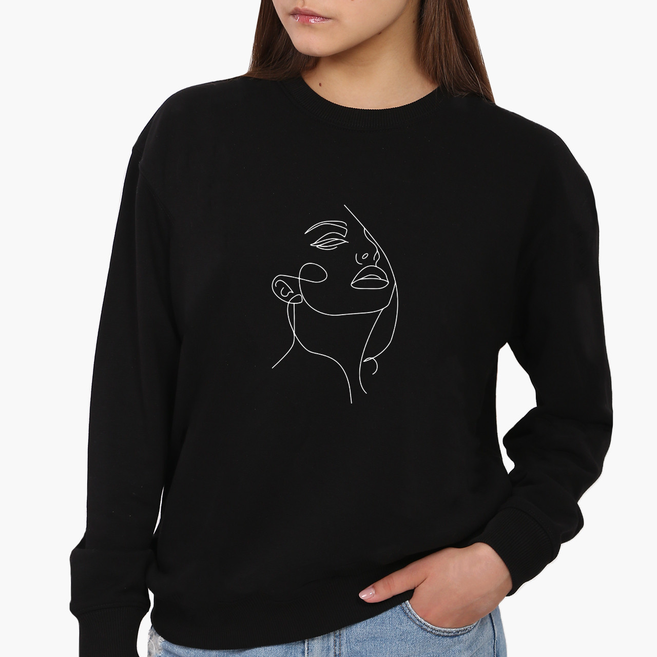 Світшот, реглан, кофта Контурний мінімалізм, світшот з принтом Арт (Art)