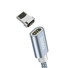 USB кабель магнитный Hoco U40A 1m Lightning серый, фото 3