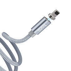 USB кабель магнитный Hoco U40A 1m Lightning серый, фото 2