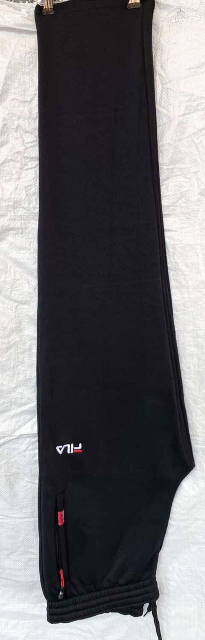 Чоловічі спортивні штани утеплені на флісі Fila розміри 46-52 норма без манжету ростовка чорні