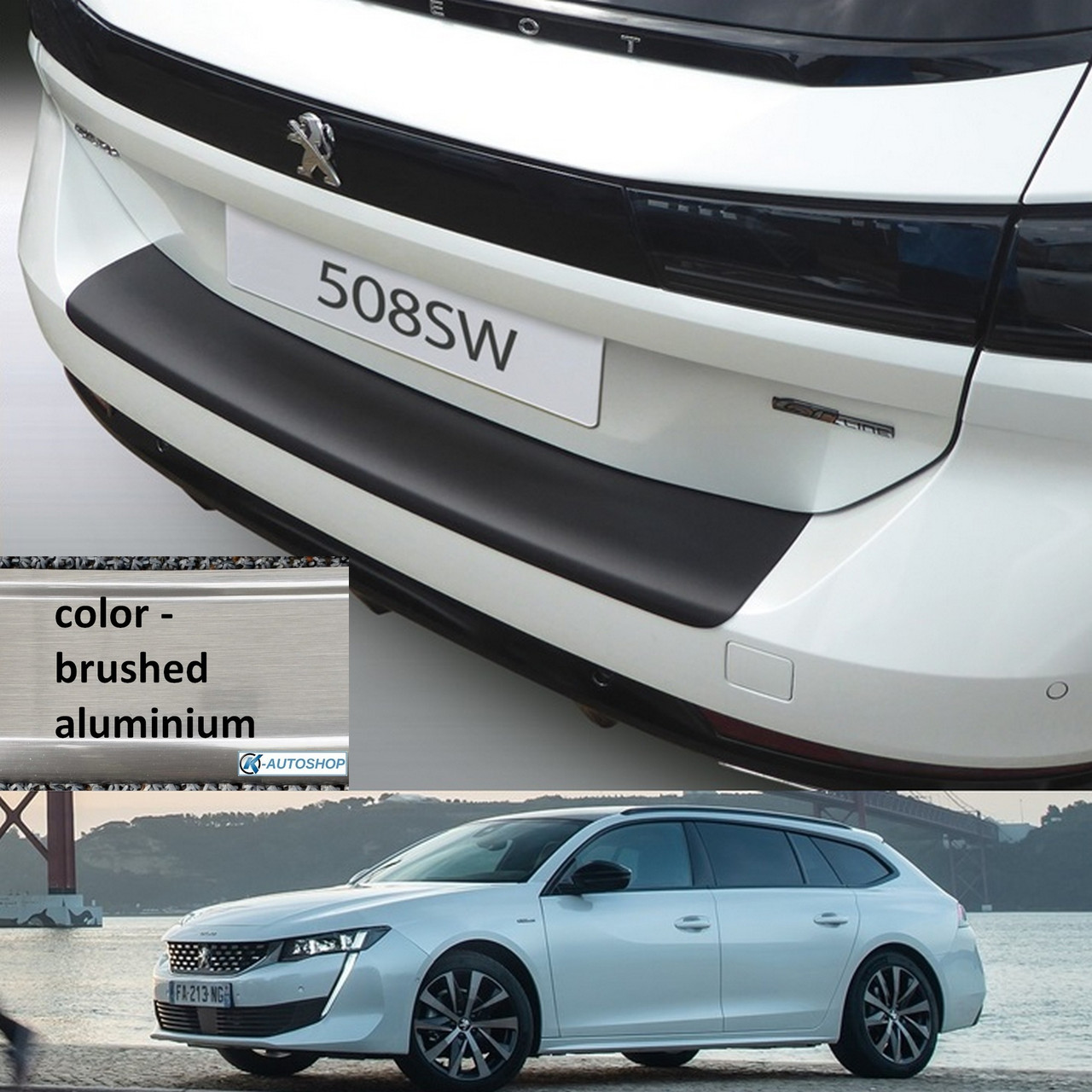 Пластикова захисна накладка на задній бампер для Peugeot 508 II SW 2018+