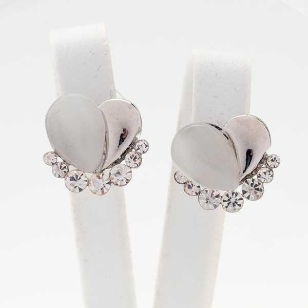 Сережки Серце з Котячим Глазом, фото 1