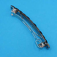 Шпилька для волосся автомат метал кольорові камені