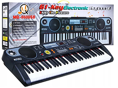 Великий дитячий орган синтезатор з мікрофоном на 61 клавішу розмір 86 см MQ860