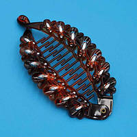 Шпилька для волосся банан чорний або коричневий пластик