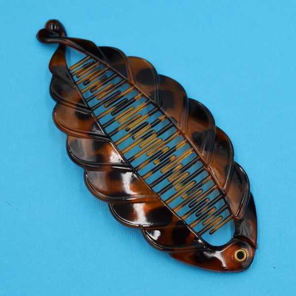 Шпилька для волосся банан коричневий пластик, фото 1